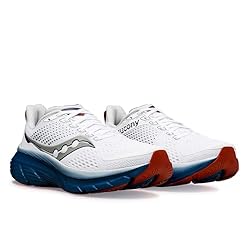 Saucony Men's Guide 17 Sneaker, White/Navy, 7