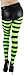 ToBeInStyle Women's Full Footed Wide Striped Tights - Black And Neongreen - One Size Regular