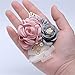Flonding Rose Wedding Wrist Corsage and Boutonniere Set Party Prom Hand Ribbon Flower Suit Decor (Champagne Pink)