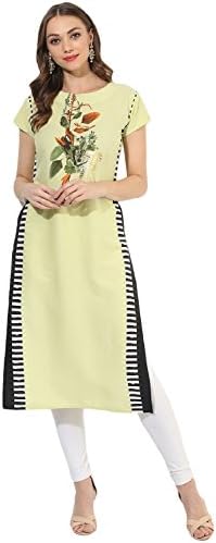 Vaamsi Crepe Digital Printed Kurti(PK1400_Yellow_M)