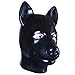 EXLATEX Latex Hood Dog Animal Mask Fetish Accessories with Back Zipper (One Size, Black)