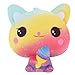 Squishies Jumbo Ice Cream Cat, VLAMPO Slow Rising Stress Relief Squishy Toys Super Soft Kawaii Scented Decoration Toys Squishy Fun Collection for Kids & Adults (Rainbow)