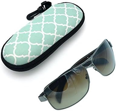 Wanty Portable Travel Zipper Soft Neoprene Safety Pouch Box Case for Sunglasses, Swimming glasses and Eyeglasses (Lantern green)