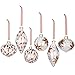 Sea Team Christmas Clear Glass Ball Ornaments Finial Drops Pendants with Rose Gold Floral Designs for Xmas Tree Decorations, 70mm/2.76-inch, Set of 12