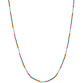 gorjana - Gigi Stripe Adjustable Necklace (Malibu) - Stacking Bracelets for Style - Adjustable Perfect Fit - Customizable Chain - Gift-Ready Packaging