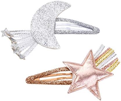 ファッション通販 2ピースかわいい愛らしいヘアクリップヘアピンスパンコールボビーピンヘアバレットヘアアクセサリー子供のための子供 スターヘアクリップ ムーンヘアクリップ