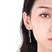 Gintan Sterling Silver Threader Earrings, Gold Chain Earrings Hypoallergenic Threader Dangly Earrings Ear Threader Earrings for Women, 3 Inch & 4 Inch (silver)