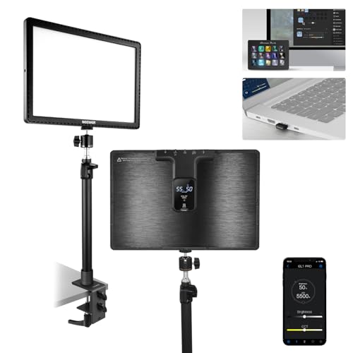 NEEWER GL1 Pro 15,5" Key Light Luz para Streaming, Foco Video con 2.4G PC y iOS Android App Control, 2800 Lúmenes, Sopporte de Escritorio, Compatible con Elgato Stream Deck para Gaming/Zoom, Negro
