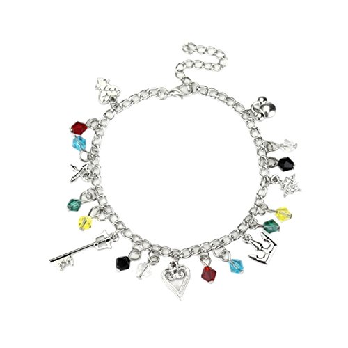 Kingdom Hearts 7 Charms Lobster Clasp Bracelet in Gift Box by Superheroes