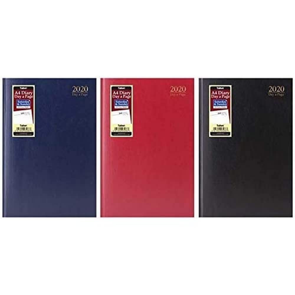 Tallon(Tallon 3288) 1 x 2020 Page a Day A4 Diary with Full Day Saturday and Sunday- Colour at Random