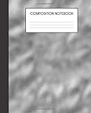 Composition Notebook: Faux Luxury Silver Metallic Glam College Ruled Notebook Lined School Journal