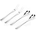 VANRA 5in 4-Piece Flatware Set - Silver Stainless Steel - 2 Forks and 2 Spoons - Salad, Teaspoon, Cocktail, Coffee, Serving, Appetizer