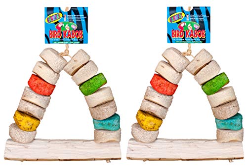 BIRD KABOB Wesco Shreddable Bird Perch Toy – Carnival 8.5″ Long x 13″ High – Pack of 2