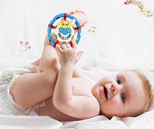 GRACEON Baby Rattles Teether Toy | Set for Newborns & Infant Developmental Hand Grip Baby Toys | Cute Animal with Sound for 3 6 9 12 Months and Newborn Gift| Perfect for Boys and Girls (4 Pack)