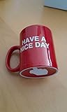 Airblasters Red Have A Nice Day Coffee Mug Middle Finger Funny Cup 100% ceramic