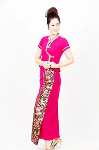 Thai traditional dress from North of Thailand ( Pink M Size)