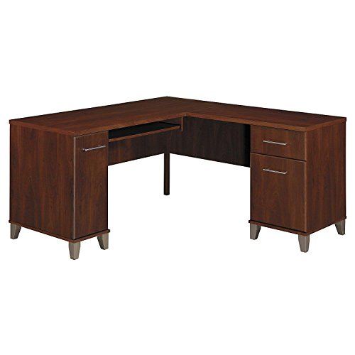 L-Shaped Office Desk in Hansen Cherry - Somerset
