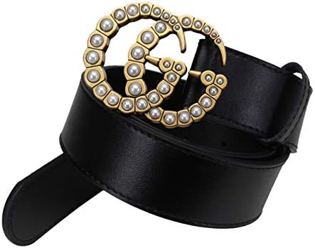 GG Replica Belt for Women Gold Buckle Black Leathe Fake Replicas Mens Belts