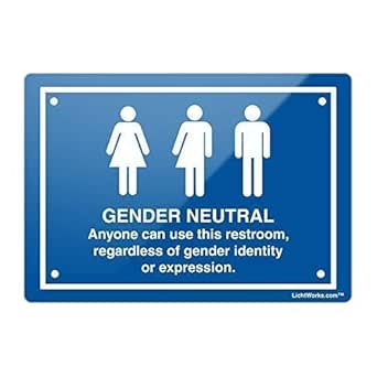 Señal de metal para decoración de pared de baño con información neutra