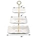 Eglaf Ceramic Cupcake Stand - Pure White Embossed Porcelain Dessert Display Stand - 3-Tier Square Tea Cake Stand for Baby Shower, Birthday, Weddings, Tea Party