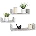 MyGift Rustic Wood U Shaped Floating Shelves - Wall Mounted Office, Kitchen, Living Room Display Shelf, Set of 3, Brown