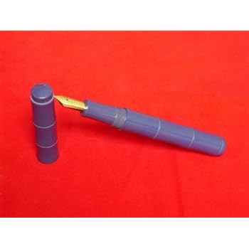 RARE -RANGA GIANT EBONITE RIPPLE FOUNTAIN PEN-MODEL 5 - PINK/BLUE/YELLOW-OLIVE