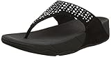 FitFlop Women's Novy Toe Post Flip Flop, black, 7 M US
