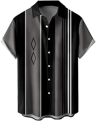 Amazon.com: snowshine Men's Retro Button Down Bowling Shirts 50s