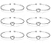 LOLIAS 6 Pcs Love Knot Bangle Bracelets Simple Cuffs Bracelets for Women Stretch Bracelets Adjustable Silver-tone