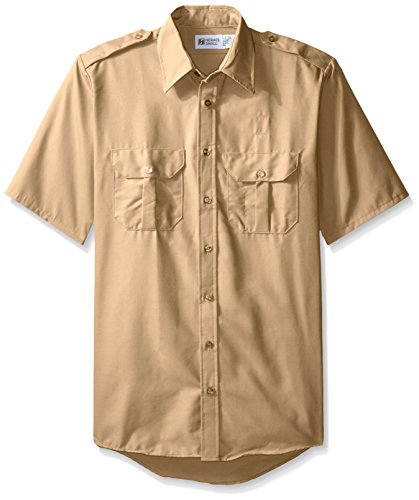 Horace Small Men's Big and Tall Classic Short Sleeve Security Shirt, Khaki, 2X-Large