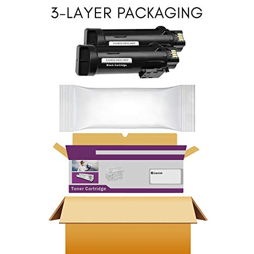Limeink 2 Black Compatible Replacement Cartridges for Dell H625cdw H825cdw S2825cdn High Yield Laser Toner Cartridges for Smart Color Printers H625 H825 s2825 Ink - Thumbnail 4