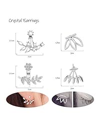 WAINIS - Juego de 18 pares de pendientes de tuerca con diseño de flor de loto para mujeres y niñas