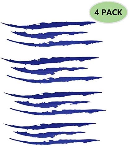4PCS Claw Marks Decal Reflective Sticker, Waterproof Headlight Decal Fit for All The car Models (Blue)