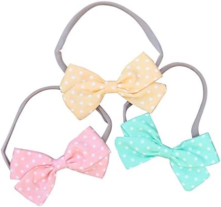Cute Baby Hair Bows | Baby Girl Headbands Set with Soft Nylon for Baby Girls Head