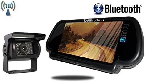 Tadibrothers 7 Inch Mirror with Bluetooth and Wireless 120° RV Backup Camera