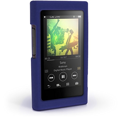 iGadgitz Blue Silicone Skin Case Cover for Sony Walkman NW-A35 NW-A40 MP3 Player + Screen Protector - Thumbnail 2