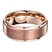 King Will Glory 8mm Rose Gold Plated Tungsten Carbide Ring Wedding Band Matte Finish Comfort Fit