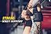 Gymnastics Grips with Wide Wrist Wraps & Resistance Band Set, WODs for Crossfit Grips | Wodies | Gym | Workout Gloves for Men & Women (Large, Black)