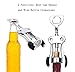 Ilyever Upraded 2 in 1 Wing Corkscrew with One Pack Wine Bottle Stopper,Multifunctional Corkscrew Wine Cork Opener Bottler Opener Remover for Home, Kitchen,Restaurant,Party and as Gift,Silver