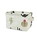 Small Canvas Fabric Foldable Organizer Storage Basket with Handle, Collapsible and Convenient for Nursery and Babies Room (Black Cactus)