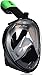 PRODIGY Full Face Snorkel Mask Adult Kids – 180° Panoramic Snorkeling Masks Gear for Adults and Youth - Easy Breathing SWIMTECH Dry Top Set, Anti-Leak&Anti-Fog– (Black w/GoPro– L/XL)