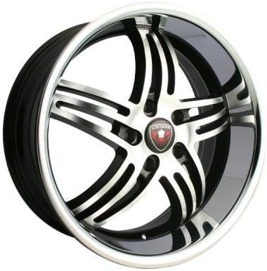 20" Inch Merceli M4 Black Machine w/ Chrome Lip Wheels &amp; Tire Pakcage | ASANTI LEXANI FORGIATO DUB MERCEDES AUDI BMW INFINITY