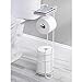 mDesign Steel Toilet Paper Holder with Storage Shelf - Concerto Collection - Matte White - Holds 2 Extra Rolls