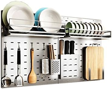 OYY Manufacture Kitchen shelf space-saving multi-layer sauce rack drainage bowl rack 304 stainless steel, wall racks(85CM,90CM,100CM) (Size : F)