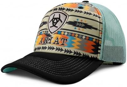 Women\'s Mesh Back Cactus Cap Faux Leather Patch Snap Closure Casual Fashion Amazon.com: ARIAT Women main image 3