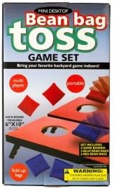 Bean Bag Toss Corn Hole Tabletop Game (Two Game Boards with Fold Up Legs, 3 Each of Red and Blue Bags)