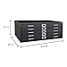 Sandusky Lee 244876BK Black Steel 5 Drawer Flat File, 16-1/8