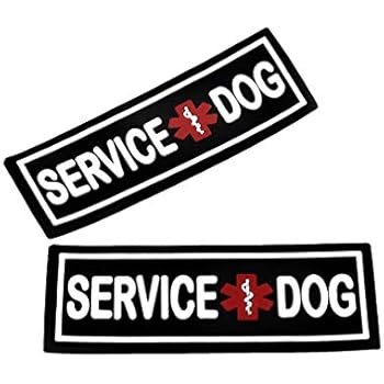 Dogline Service Dog Patch for Harness and Vest Removable 3D Rubber Patches Hook Backing for Small or Large Working Dogs