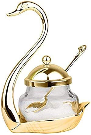 スワンラック調味料ポットスプーン付き快適な調味料入れスパイスグラスジャーソルト