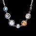 7 Planet Necklace,Solar System Handmade Charm Necklace with double-sided glass crystal ball for female teachers